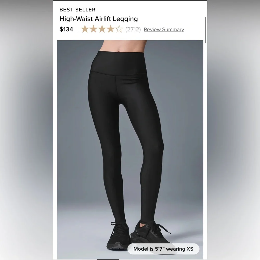 ALO Yoga High Waist Airlift Leggings size Large FULL LENGTH